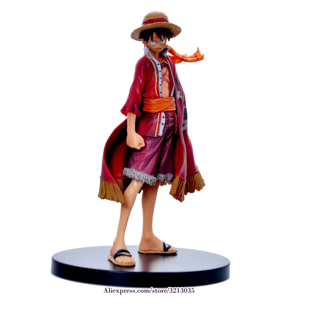 Аниме One Piece Monkey D Luffy The Ultimate King Ver. ПВХ Фигурки с красной накидкой Juguetes OP