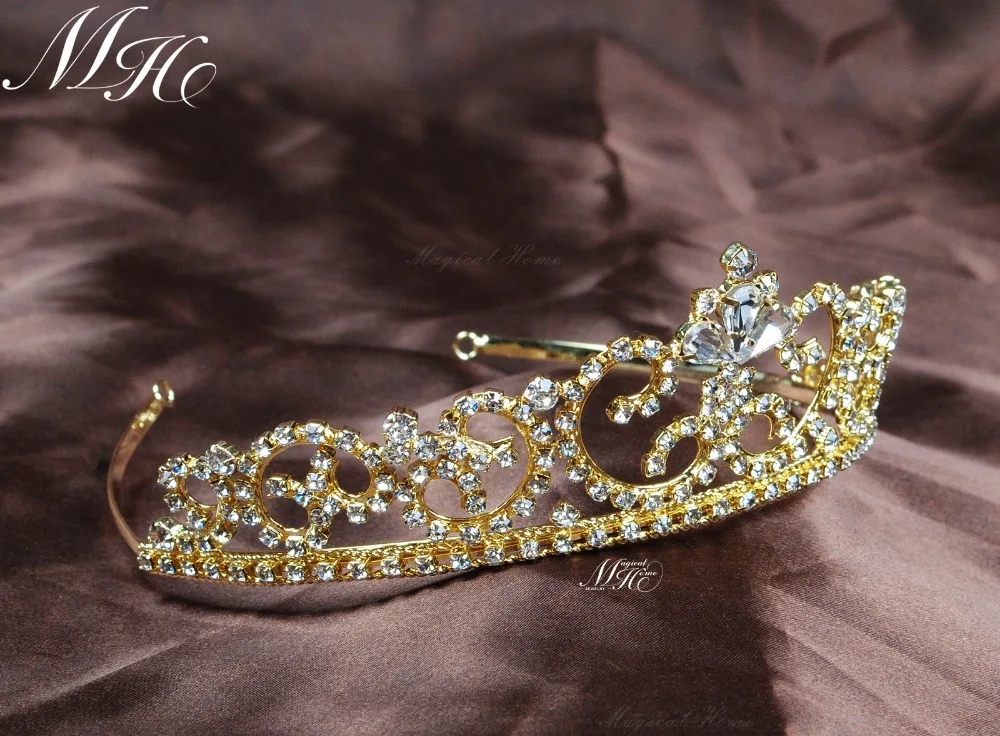Женская тиара и корона с кристаллами Стразы обруч для волос ювелирные изделия