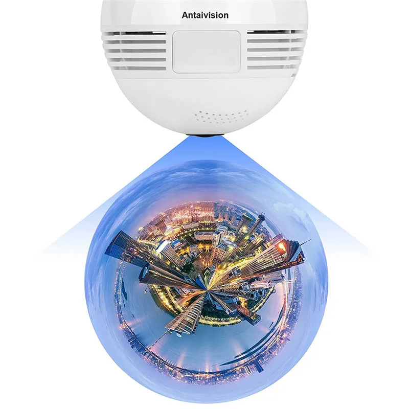 1.3MP wifi панорамная 360 градусов камера беспроводная лампа рыбий глаз cctv умный дом 3D