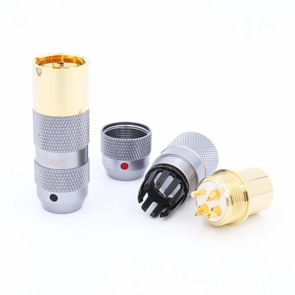 Выборг Чистая медь позолоченный 3 Pin мужской+ Женский XLR Соединительный кабель адаптер для микрофона