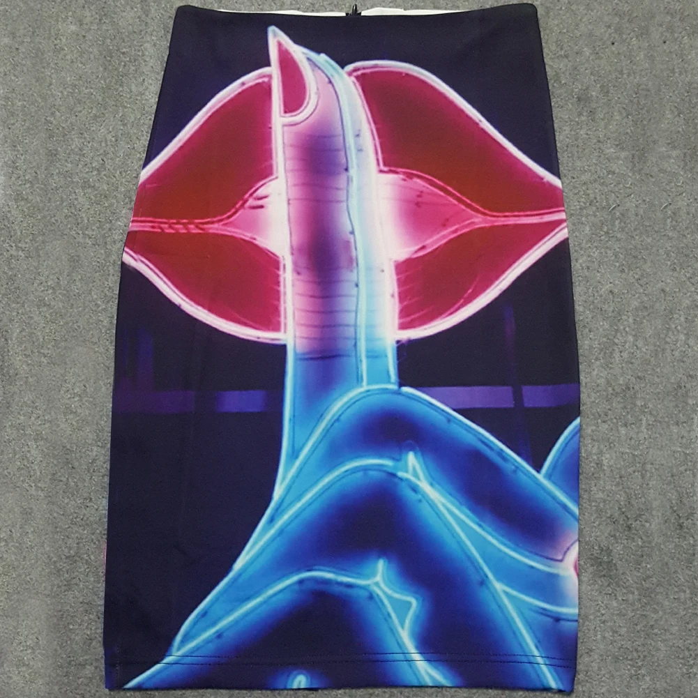 Летняя готика Рок Панк юбка-карандаш с принтом винтажная фантазия Гламурные