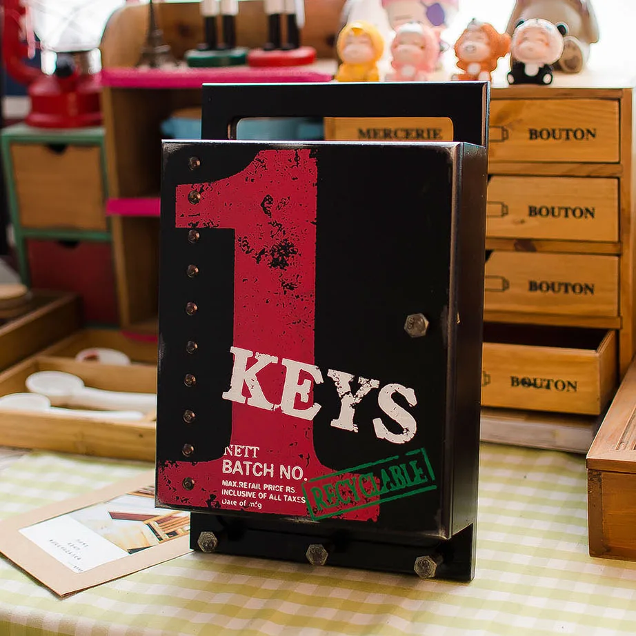 Винтажная настенная деревянная коробка для хранения крючок держатель букв