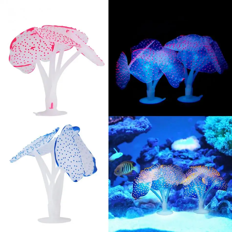 Аквариумный Коралл на присоске Искусственные Силиконовые растения для домашних