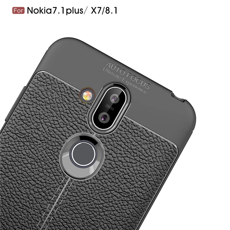 Чехол для Nokia 8 1 прочный корпус в стиле личи силиконовый Полный Защитный чехол X7