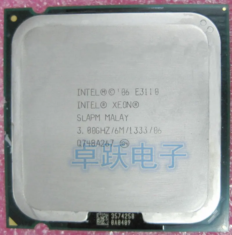Процессор для Intel Xeon E3110/3,0 ГГц/LGA775/6 Мб L2/двухъядерный/FSB 1333 МГц/лучше, чем E8400/поцарапанный кусок