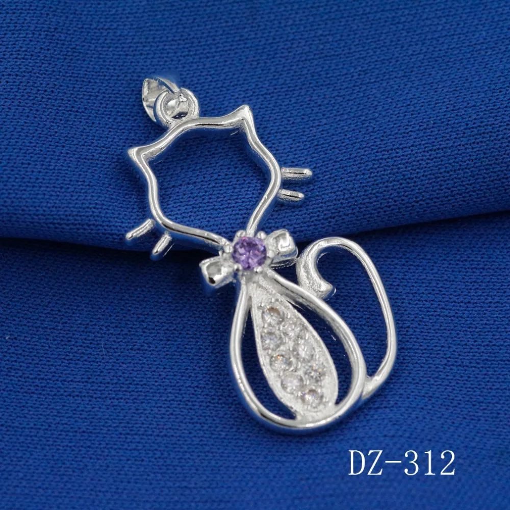 Винтажная бижутерия изысканный кулон с покрытием из серебра 925 пробы котами