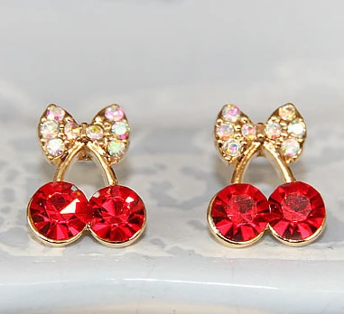 Продвижение корейских изысканных милых девушек мода Brincos Cystal вишня бант
