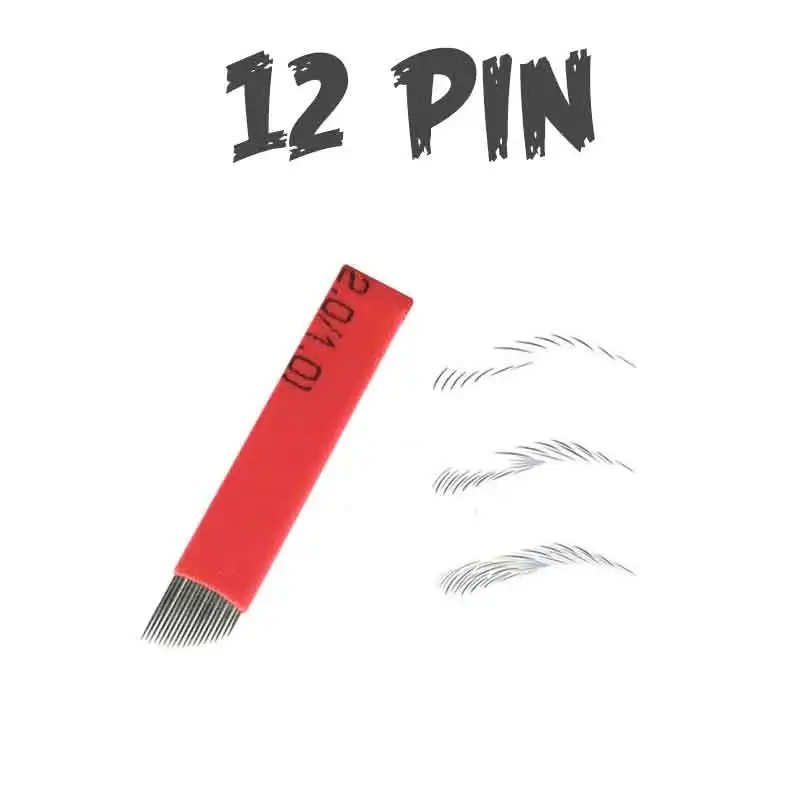 100 шт. 12 гибких ламинатов Tebori pin иглы для микроблейдинга лезвие перманентного