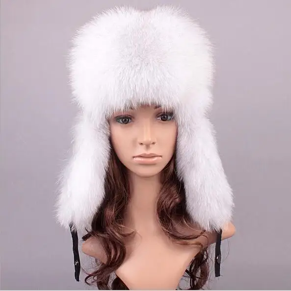 100% натуральный мех енота/Лисий с натуральным мехом мужские зимние шапки толстые