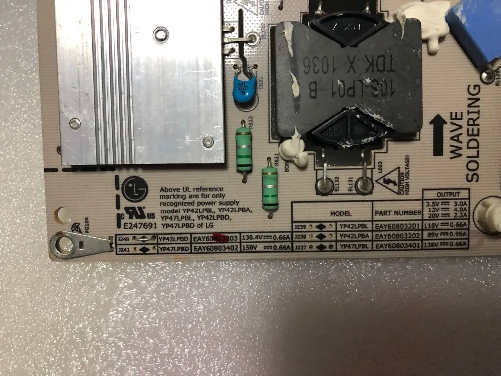 100% тест для LG 42LE4500 CA 42LE5300 плата питания EAY60803203 YP42LPBD 136 4 в|Адаптеры ноутбуков| |