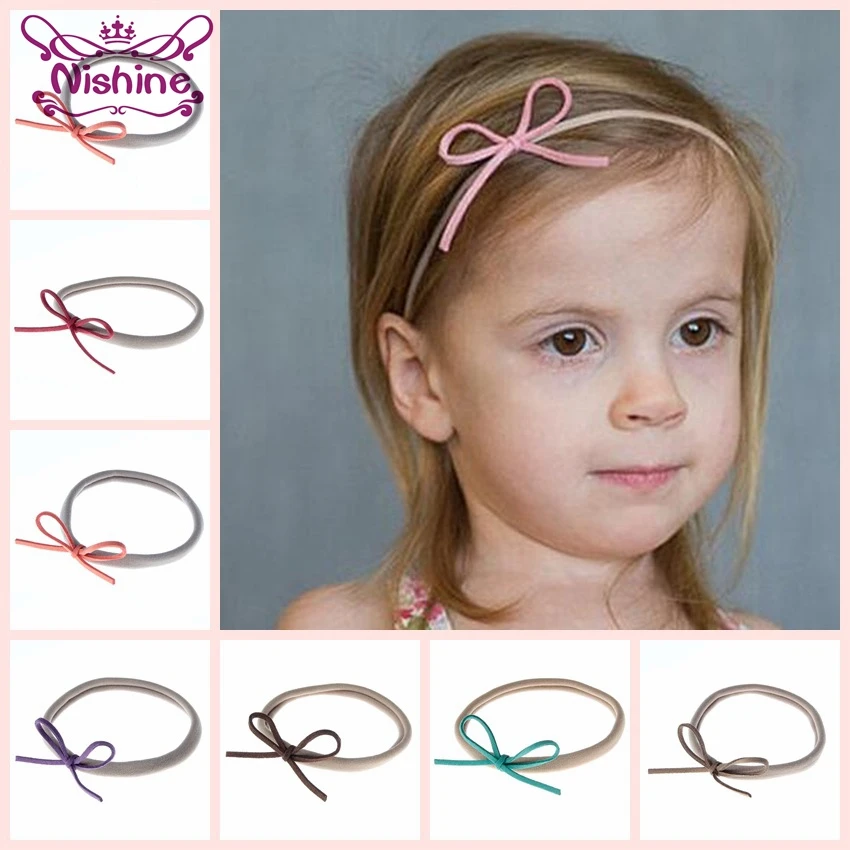 

Nishine 22 Colors Nylon Headband Kids Girls Elastic Hair Band Suede Solid Diy Bow Kids Hair Accessories Photography Props
