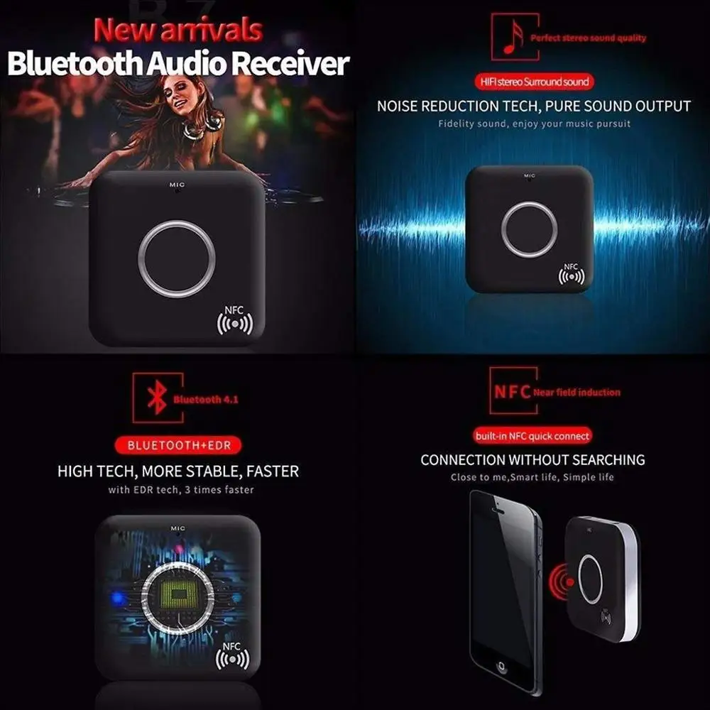 Bluetooth 4 2 CSRA6421 aptx низкая задержка NFC RCA Aux 3 5 мм аудиоресивер Громкая связь