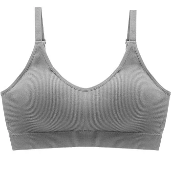 Gray DeRuiLaDy sexy push up braновый жилет тонкое нижнее белье сексуальное нижнее белье мягкие бюстгальтеры обернутые грудь для женщин Бралетт бесшовный нить для девушек женские бюстгальтеры лифчик бесшовный бюстгалтер - Цвет: Gray