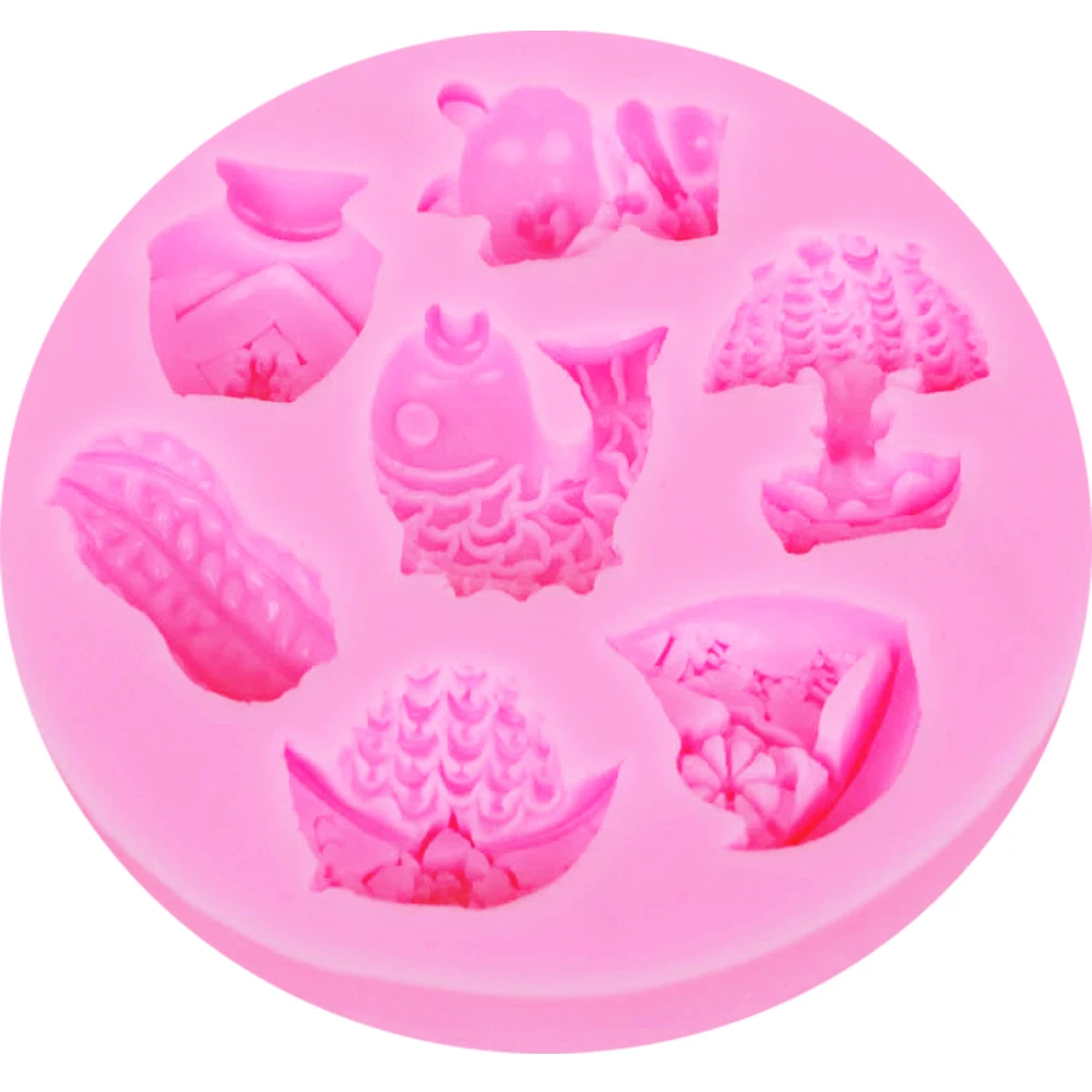 M685 Hocolate ice Fish УФ-смолы силиконовая форма Fondant шоколада конфет клейкая паста