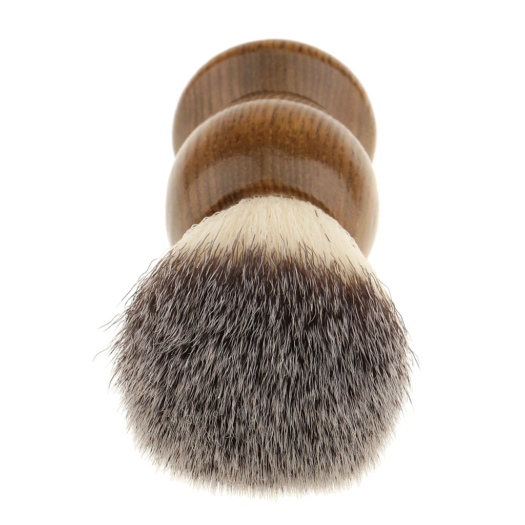 Set of 3 Pieces Natural Wood Shaving Brush + Stainless Steel Holder Stand Rack Mens Shave Soap Cream Mug Bowl Kit | Красота и