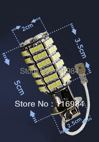 2PCS X White H3 New 12V 6000K Xenon 120-SMD LED Car Front Head Fog Bright Light Bulb | Автомобили и мотоциклы