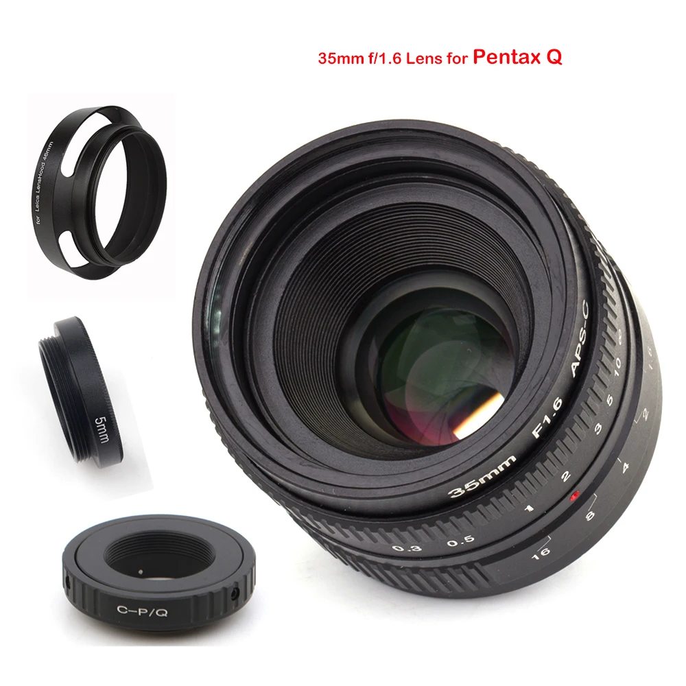 Объектив для Nikon 1 Micro 6 Pentax Q Nex Fuji EOS M камеры бленды макрокольца крепления 16 мм C|aps-c