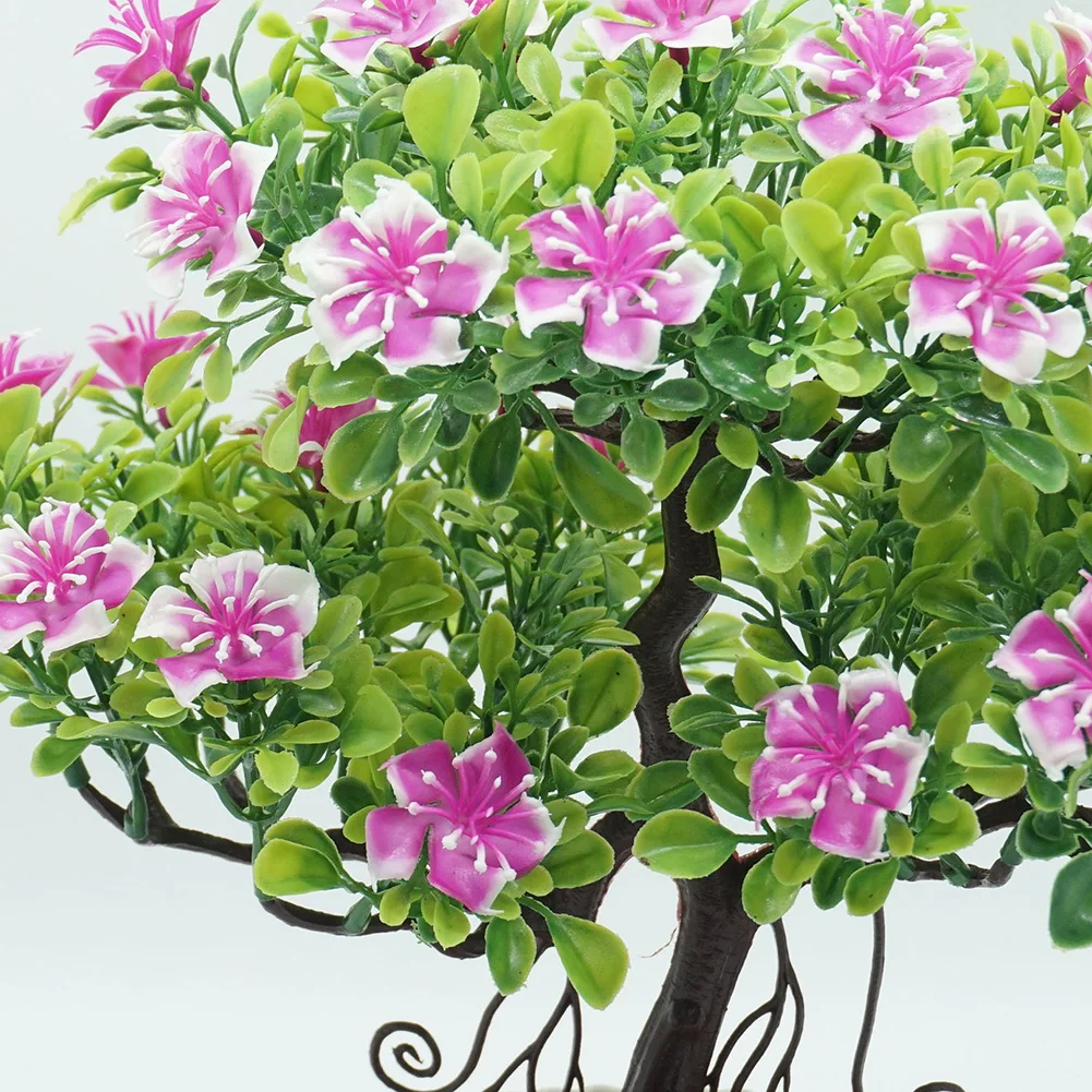 1Pc Artificial Flower Tree Potted Bonsai Home Office Garden Desktop Party Decor