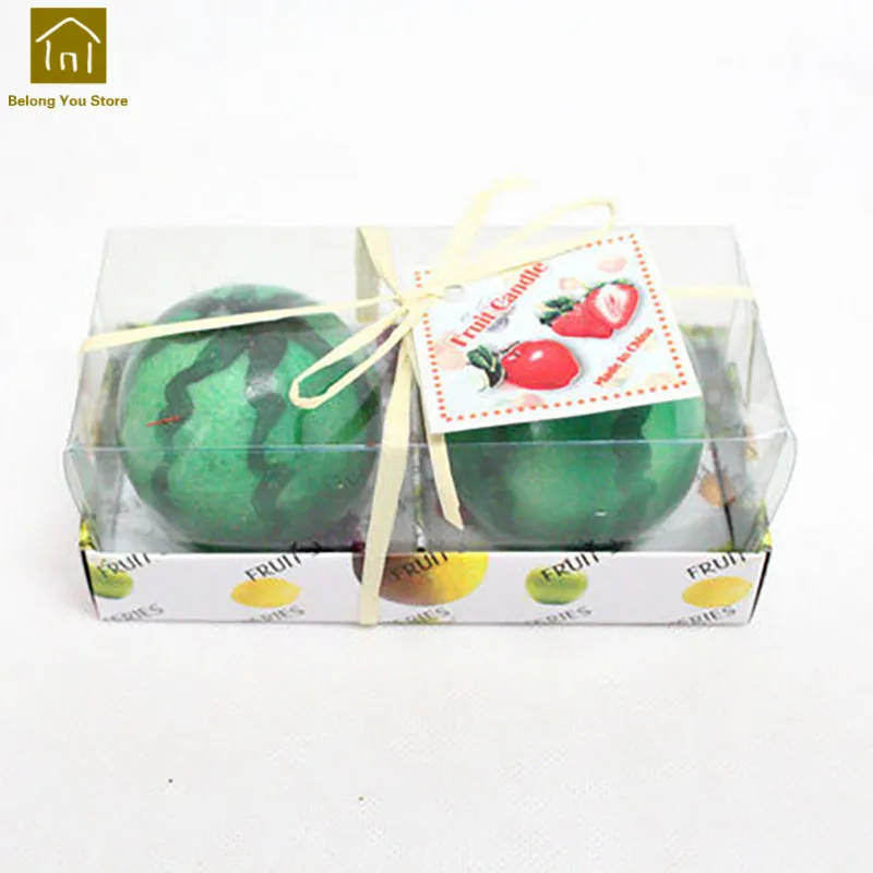 Watermelon Candle Ароматическая фруктовая Бездымная свеча, креативные Буги и канделлы, Рождественские декоративные свечи, восковые домашние Буги для свадьбы JKK154 - Цвет: Watermelon Candle