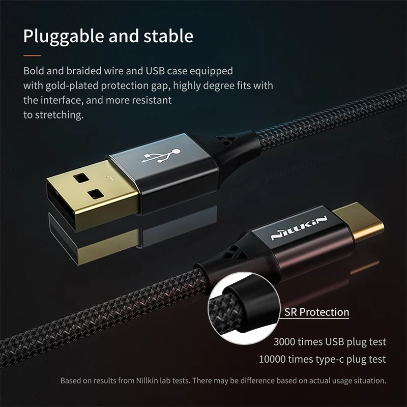 NILLKIN type-C Usb кабель 5A/40 Вт Быстрый нейлоновый кабель type C для huawei OPPO для samsung S10/S10 Plus/S10e/S9 для Xiaomi mi 8 mi 9 SE