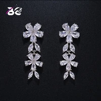 be 8 brand 2018 new arrival trendy flower drop earrings fashion jewelry long dangle earrings for women gift e403