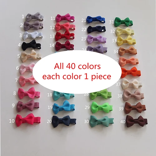 40 colors mixed 40 шт. милые заколки для волос бант для волос Бутик мини-банты заколки для волос аксессуары для волос - Цвет: 40 colors mixed