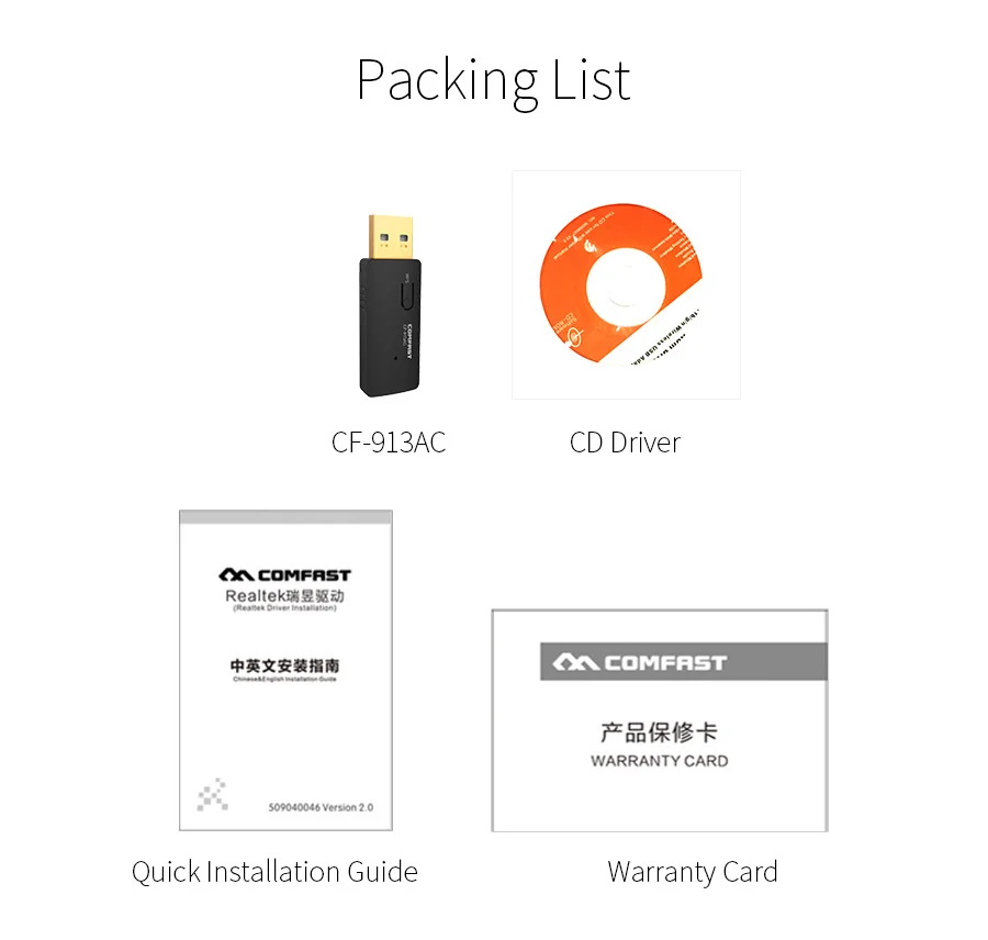 

1200Mbps 2.4G&5G Wireless USB3.0 Wifi Adapter 802.11ac Wifi Antenna Wirless wi-fi Dongle Network Lan Card Comfast CF-913AC