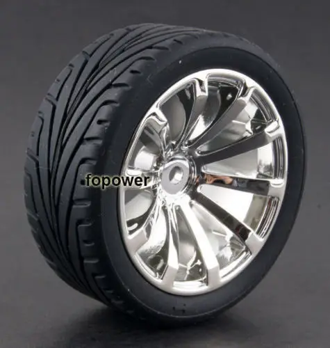 1Set 4PCS Rubber RC Racing Tires Car On Road Wheel Rim Fit For HSP HPI 1/10 94123/94122/94103/D4/D3 605 all | Игрушки и хобби