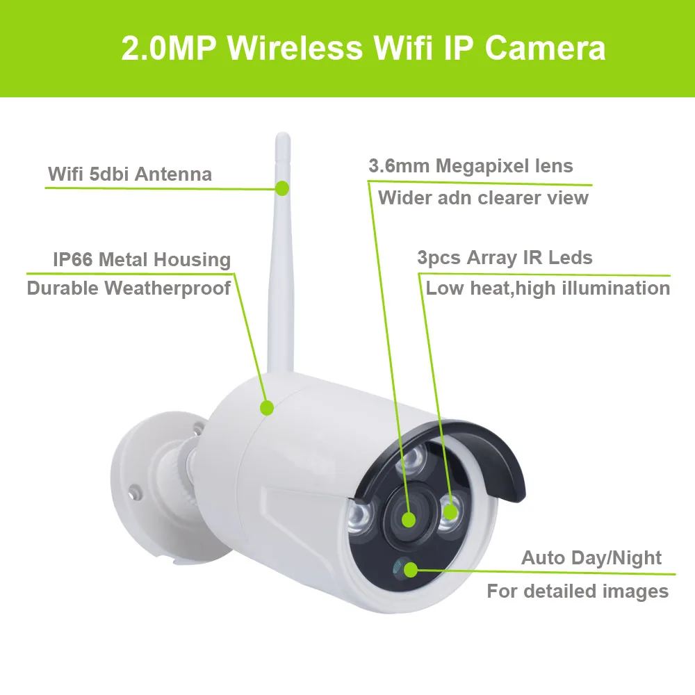Mingkey 2.0mp Беспроводной комплект видеонаблюдения 1080 P Wi Fi безопасности Камера