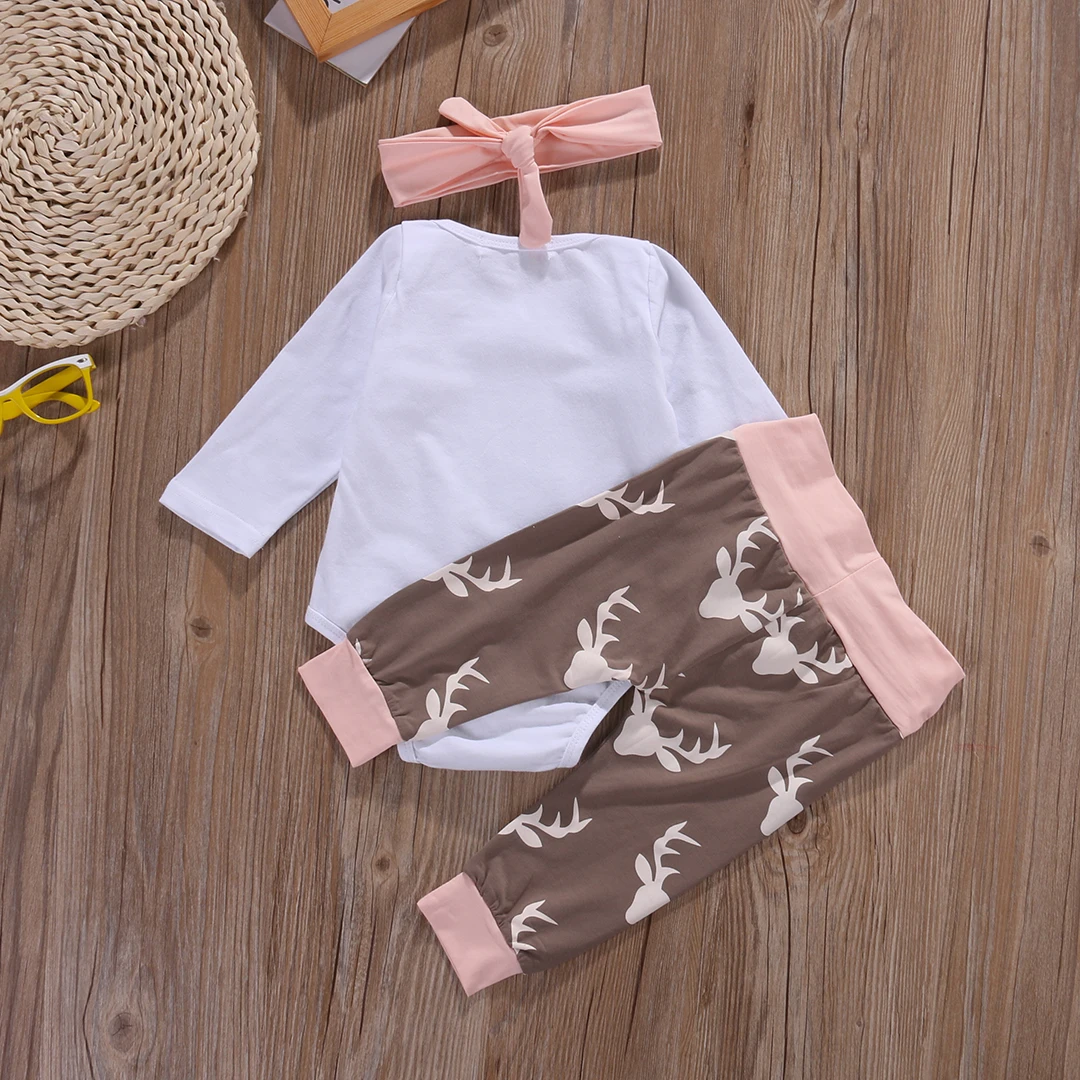 3 предмета детский осенний комбинезон и брюки с оленем|baby girl clothes|clothing setsgirl baby clothes