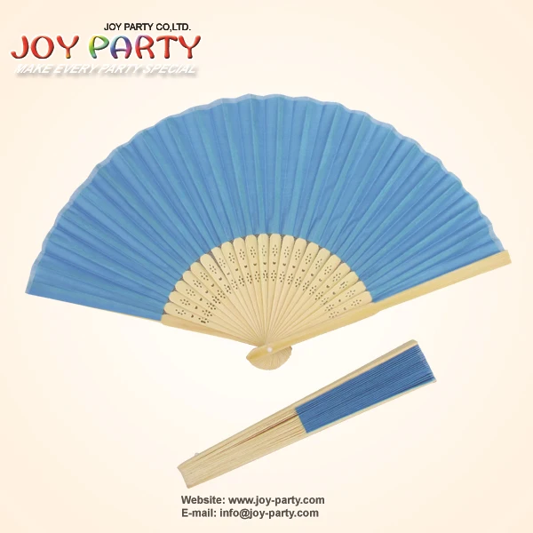 10 шт./лот 21 см Шелковый веер синего цвета для ткани китайский ручной работы