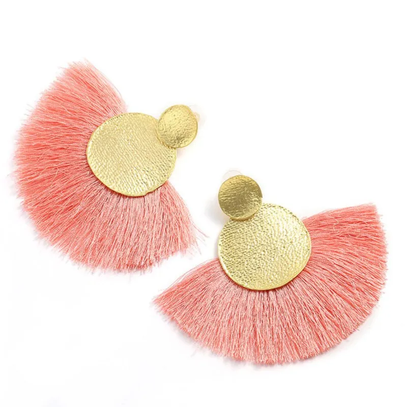 Модные красные длинные серьги с кисточками для женщин винтажные богемные