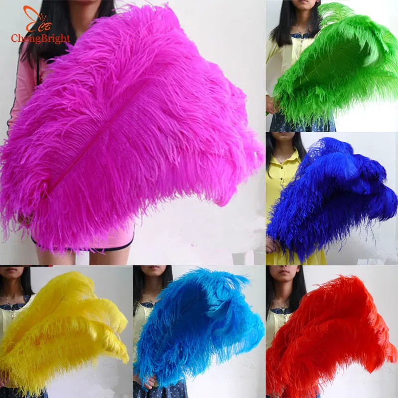 

CHENGBRIGHT 100pcs 65-70CM Big Pole Ostrich Feathers Plumes For Party Home Wedding Decorations plume Natural Ostrich Feather