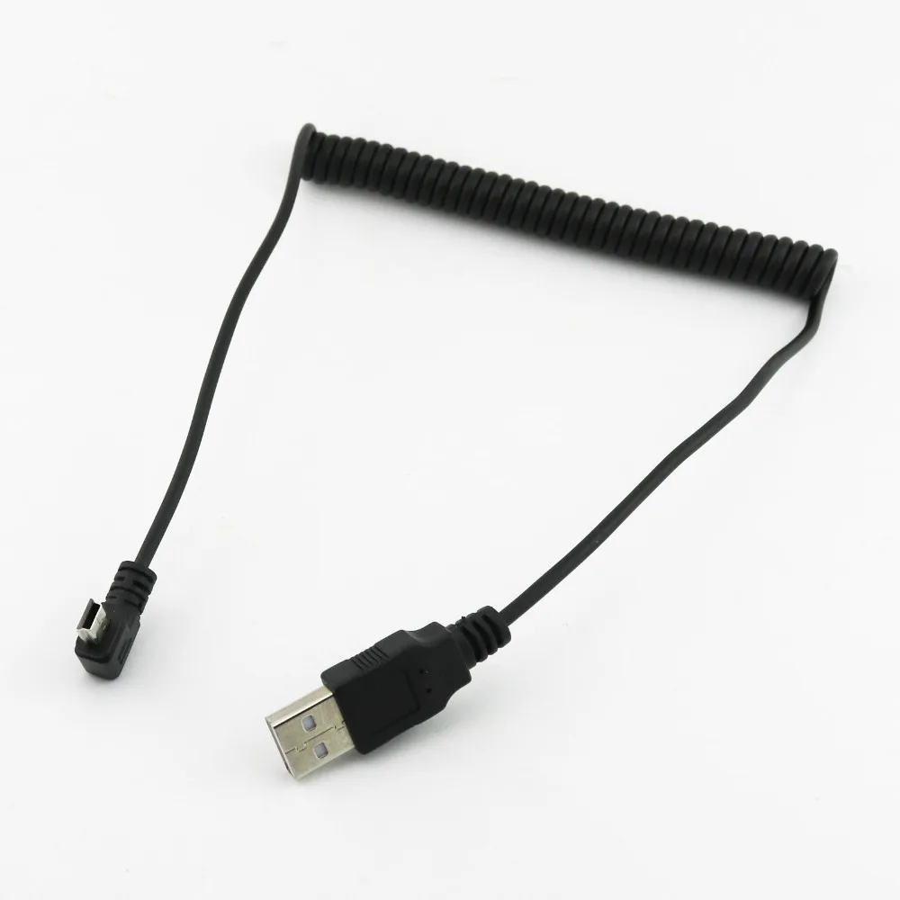10 шт. спиральный Соединитель с разъемом USB 2 0 A папа Mini B 5 контактов