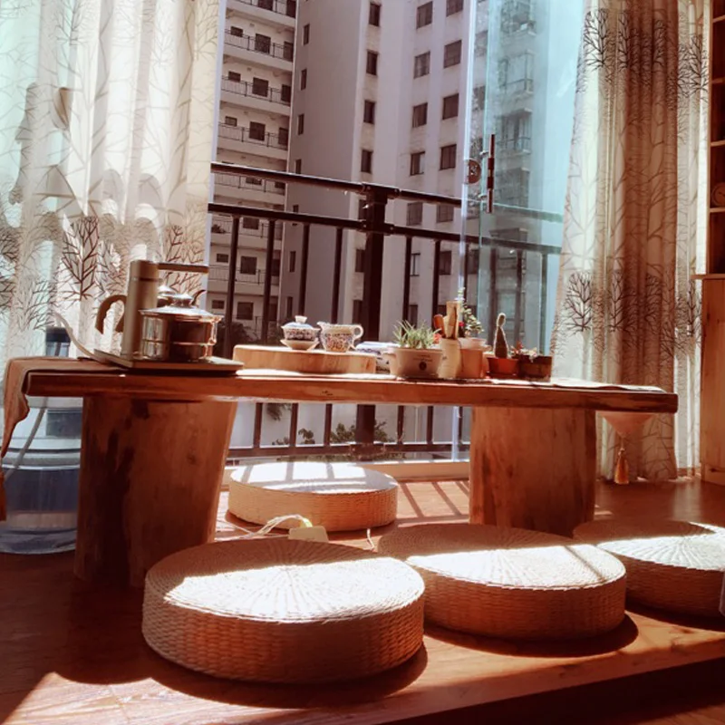 40 см татами круглая соломенная плетеная подушка ручной работы напольные подушки