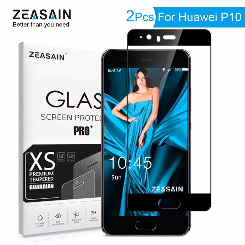 Защитное стекло ZEASAIN закаленное с полным покрытием 2.5D 9H для Huawei P10 P 10 2
