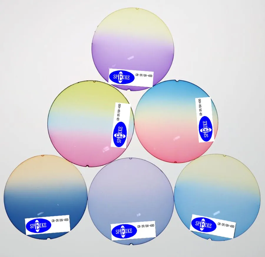 

SPEIKE customized tinted prescription lens uncut CR39 rainbow lens UV400 protection Anti-reflective myopia lenses reading lenes