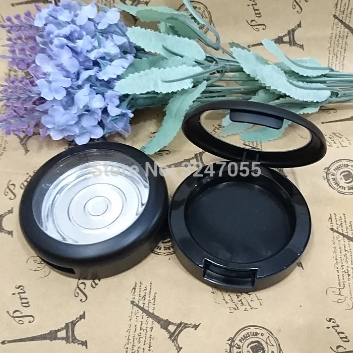 44 мм матовый черный круглый теней для век компактный чехол пластиковый Румяна
