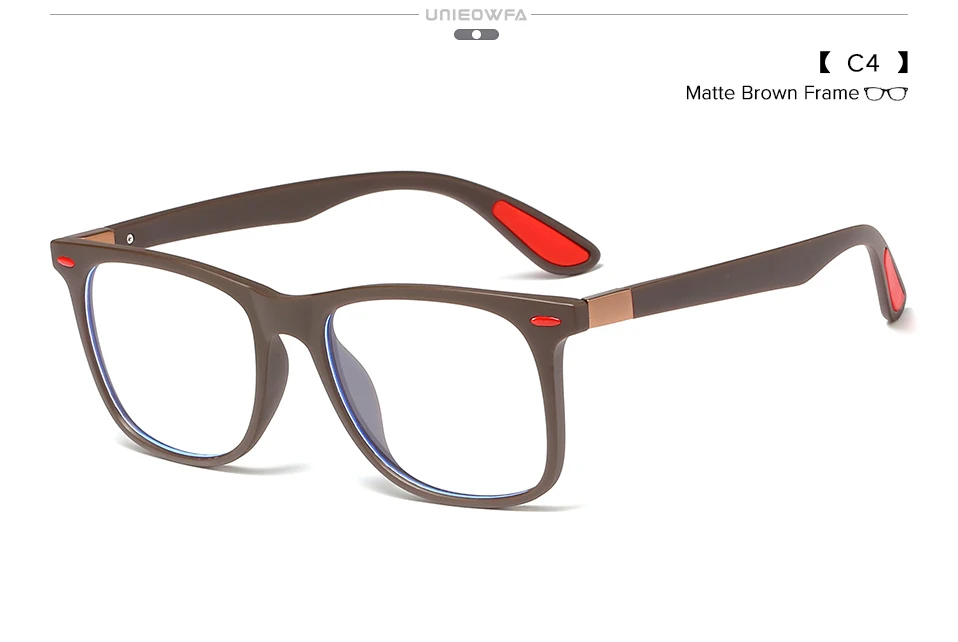 UNIEOWFA Retro Clear Glasses Frame Men Women Optical Myopia Eyewear Frame Transparent Spectacles TR90 Prescription Eyeglasses