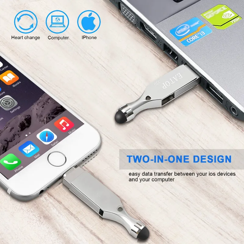 USB флеш накопитель 64 ГБ 2 0 карта памяти с индуктивной сенсорной головкой разъем