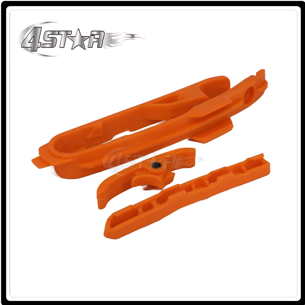 Мотоцикл оранжевая цепочка ползунок направляющий выступ и задний тормозной