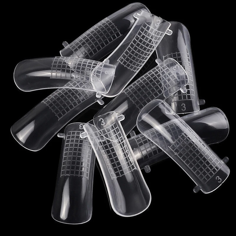Высокое качество 20/100 шт. прозрачный ABS поддельные ногтей формы шкала Clear полное