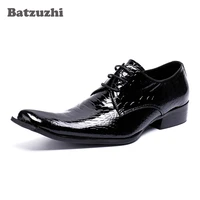 batzuzhi handmade fashion mens shoes dress genuine leather black business men shoes 2018 lace up oxfords zapatos hombre us12