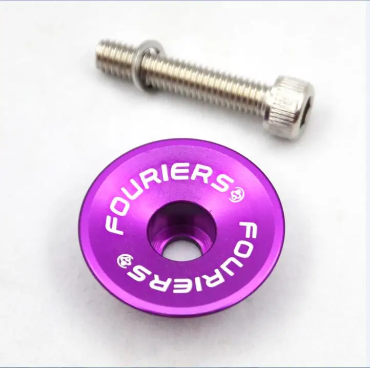 purple FOURIERS велосипедная гарнитура TC-DX002 MTB горный велосипед верхняя крышка с винтами из нержавеющей стали внешние гарнитуры велосипедные наушники запчасти - Цвет: purple