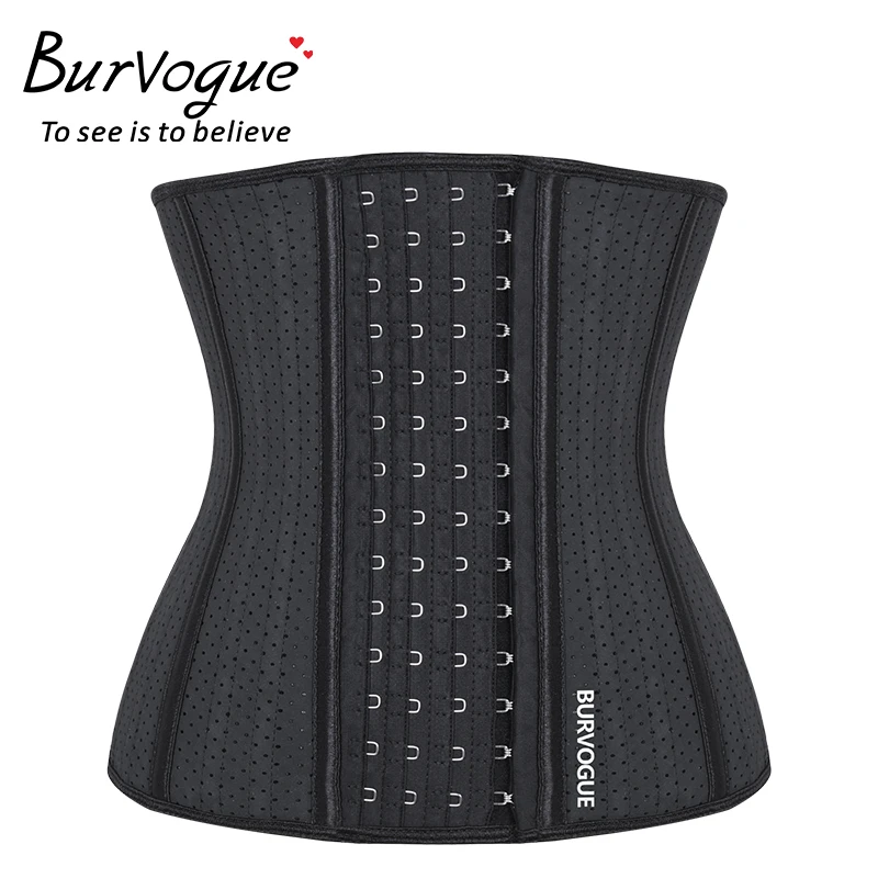 Burvogue 25 стальных костей женский тренажер для талии под бюстом поясной корсет для похудения дышащий тренировочный корсет латексный корсет