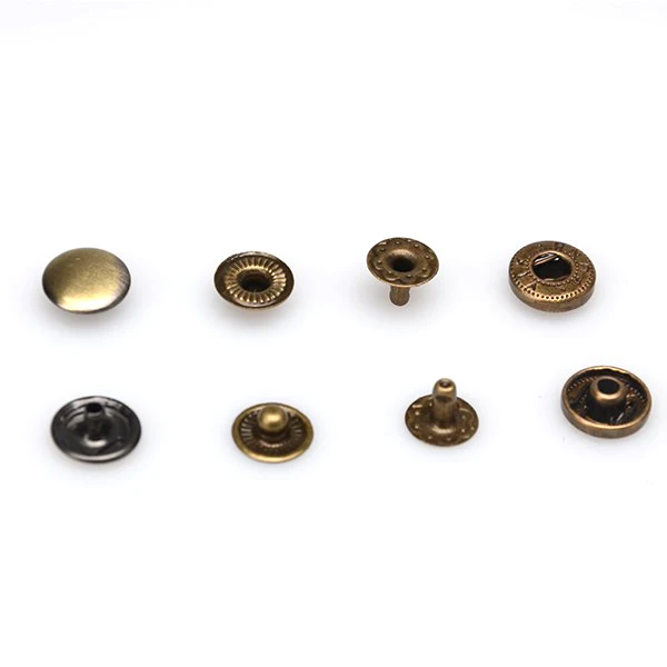 500 sets antique brass Snaps Buttons Fasteners Rivets Studs Decorations Findings 10 mm.