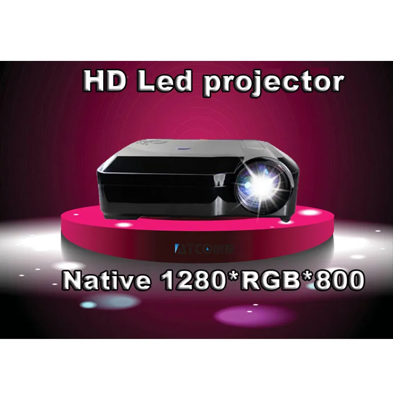 Дешевле 5000 Люмен ЖК дисплей HD Full LED 3D Проектор 1280*800 1080 P мультимедиа домашний