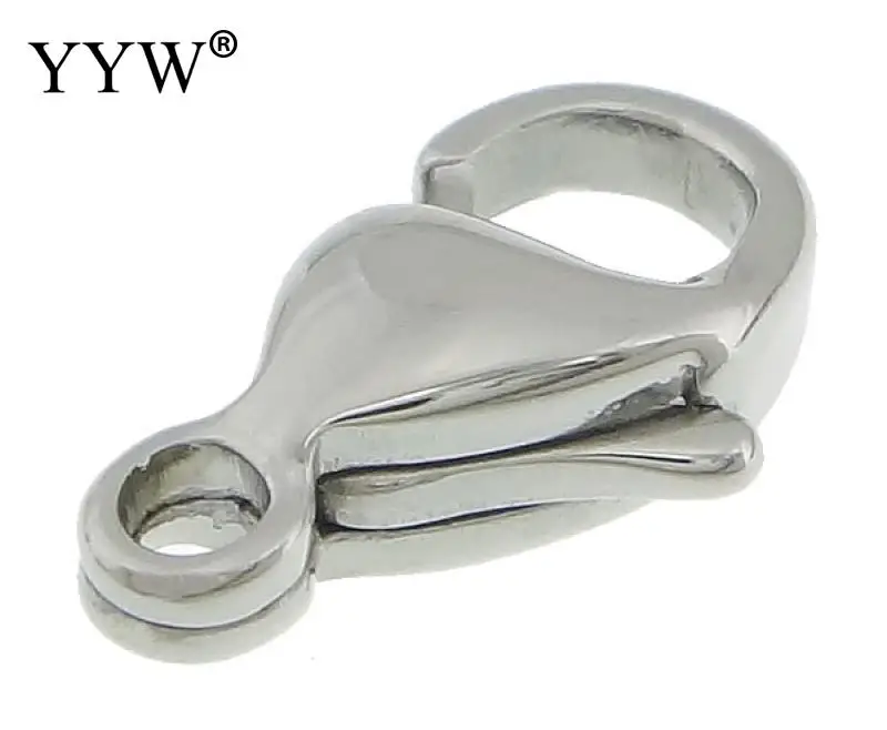 

200Pcs/Lot Stainless Steel lobster shrimp Claw Clasp 316L Stainless Steel original color 9x15x4.5mm diy Jewelry Accessories