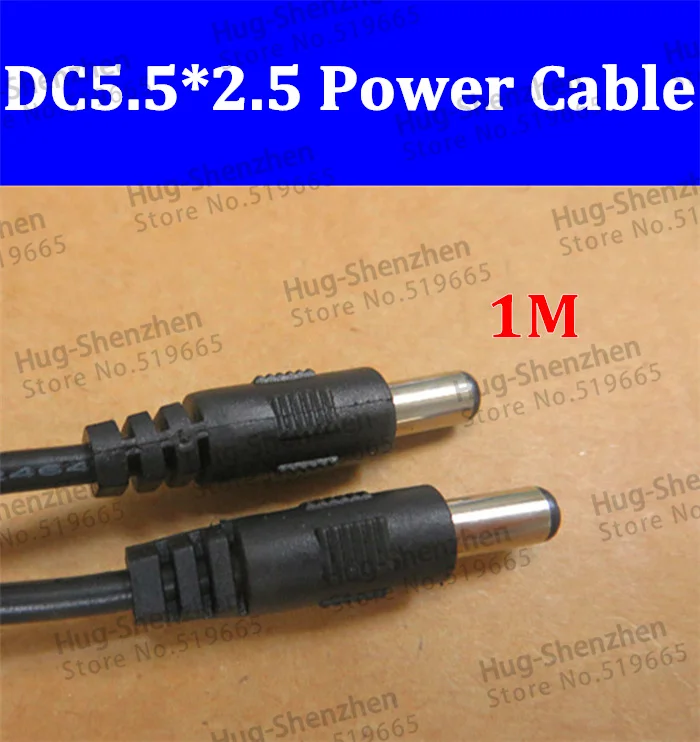 

1M 5.5*2.5 12V monitoring DC power cable DC5.5*2.5 male to male for Strip light with 50pcs/lot