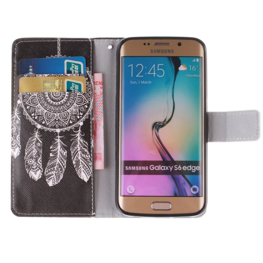 Флип чехол для coque fundas Samsung Galaxy S6 Edge G925 кошелек + держатель карт|flip case|wallet casecase for |